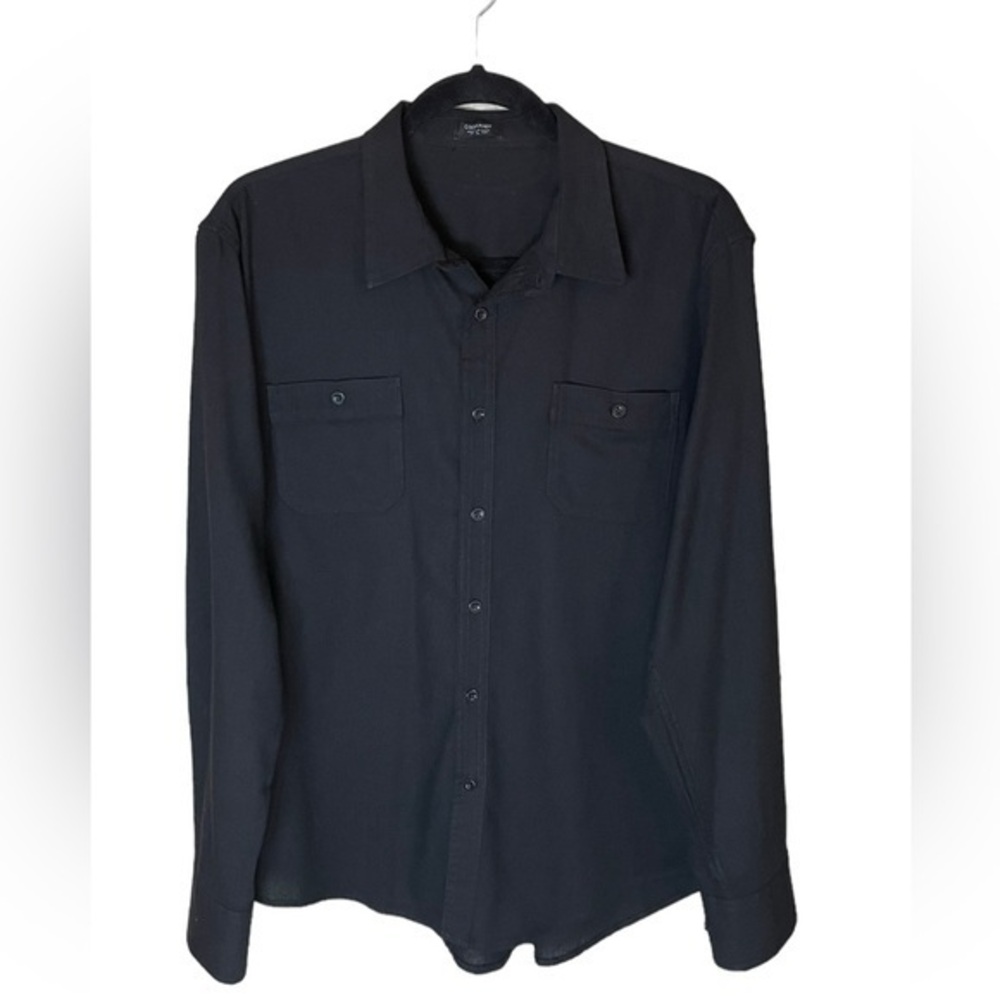 Coofandy All Black Long Sleeve Button Up Cotton Black Buttons Size Large